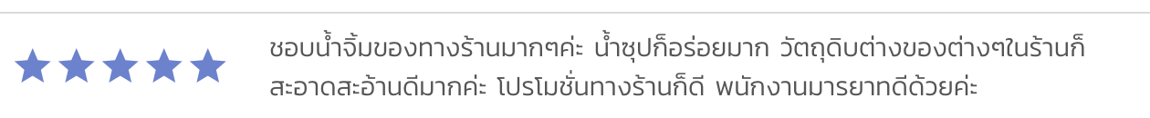 ข้อความรีวิวห้าดาวของลูกค้า SKsuki ที่ปกปิดชื่อแล้ว